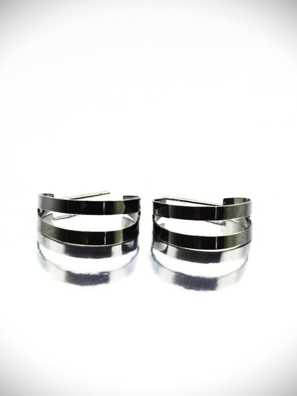 LANA 14K Gold Black Rhutenium Plated Hoop Earrings